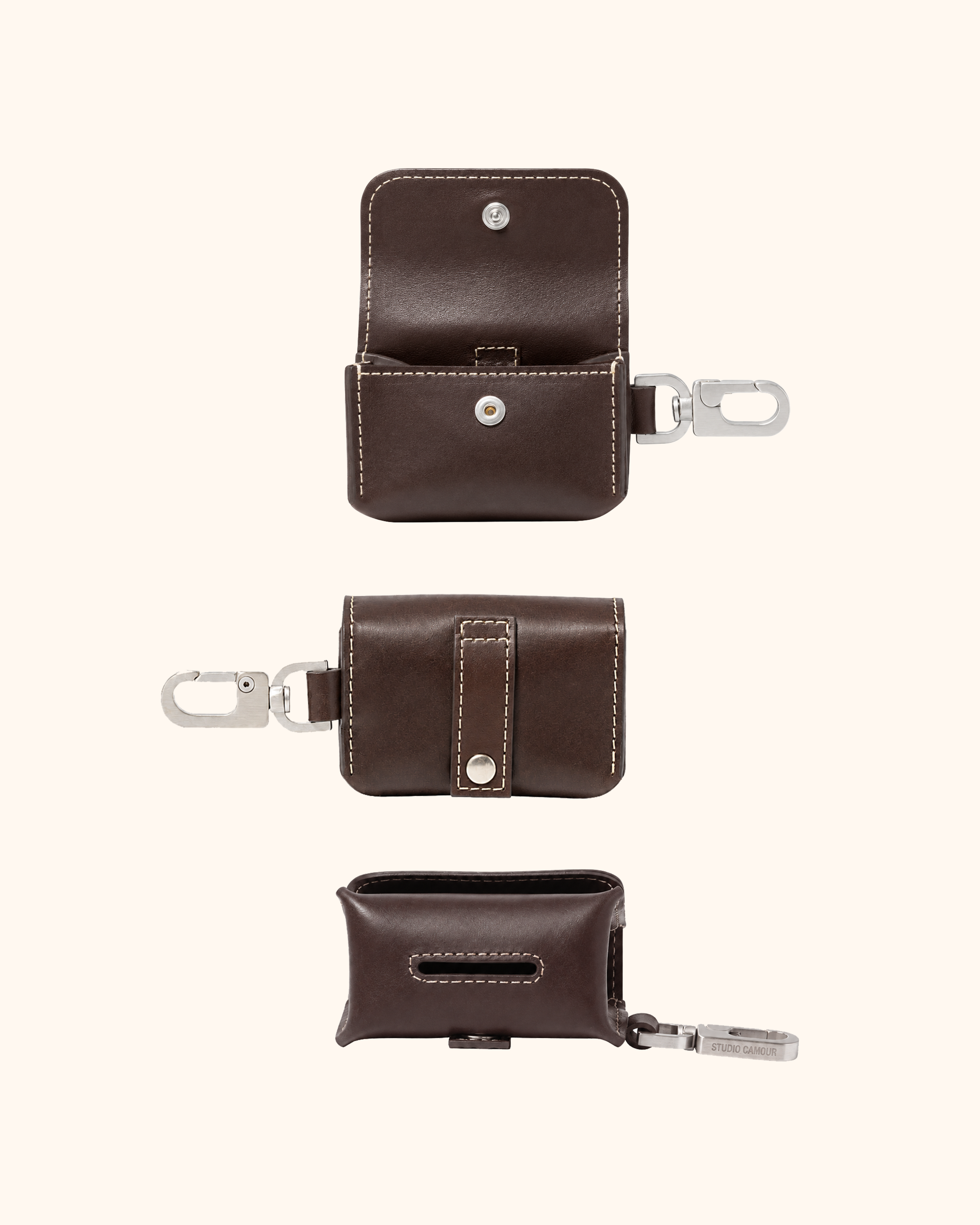 Lune Waste Bag Holder - Smooth Calf Leather
